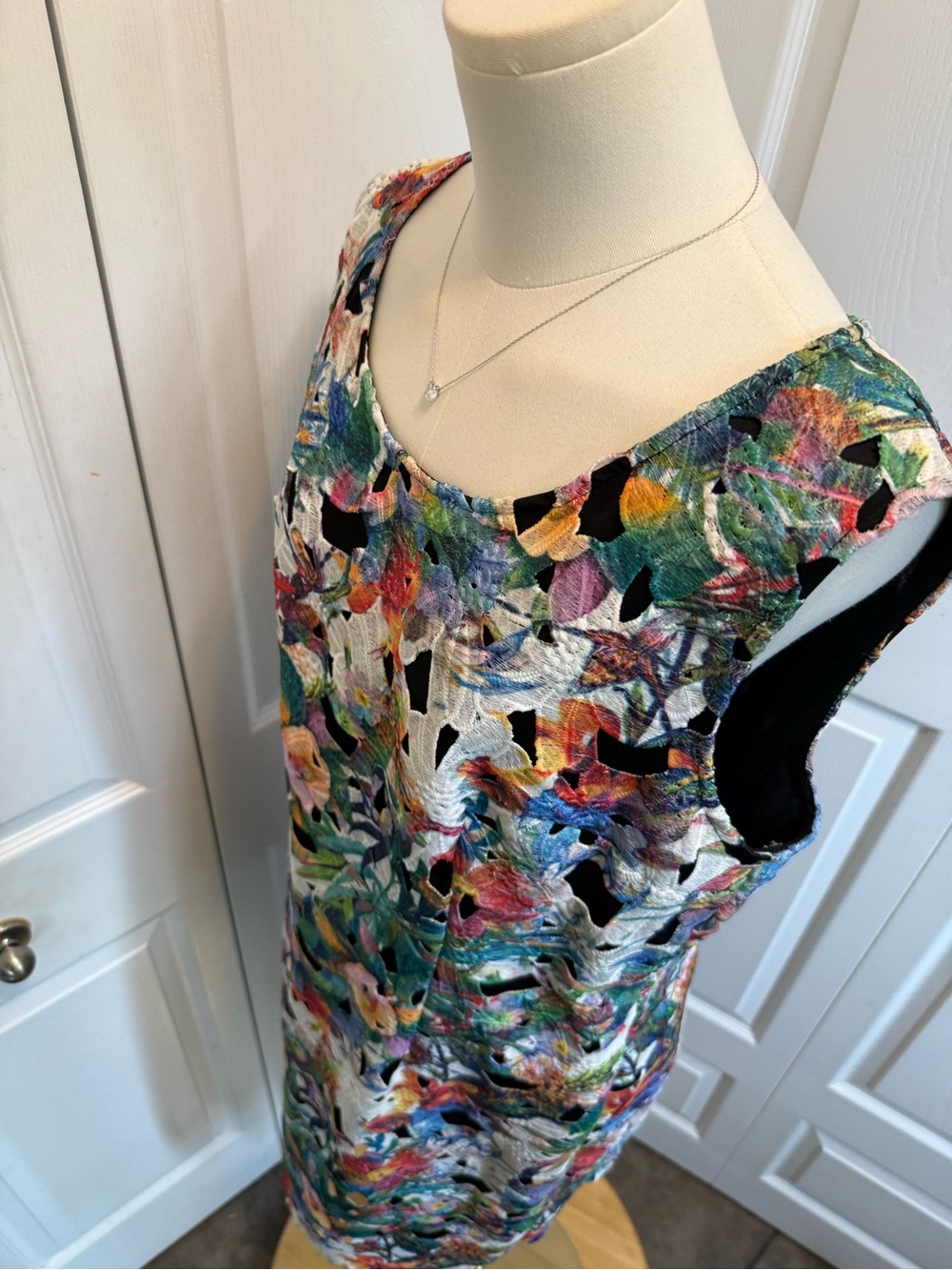 Joseph Ribkoff Multicolor Floral Lace Midi Dress - Picture 10 of 11